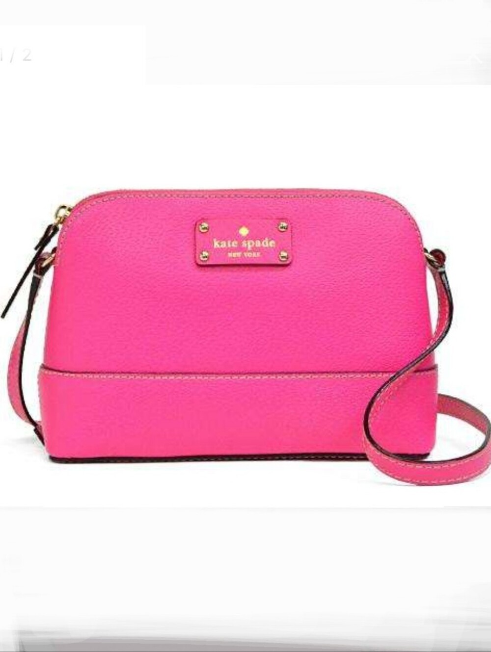 Kate Spade New York Hot Pink Wellesley Hanna Sweatheart Leather Bag NWOT